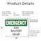 Signmission Gas Shutoff Valve, 18 in W x Rectangle, Plastic OS-2PACK-EM-P-1218-L-10386 - alternate 6